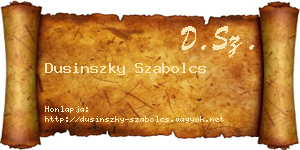 Dusinszky Szabolcs névjegykártya