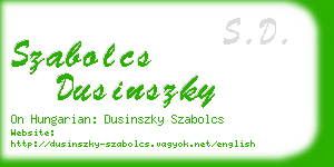 szabolcs dusinszky business card